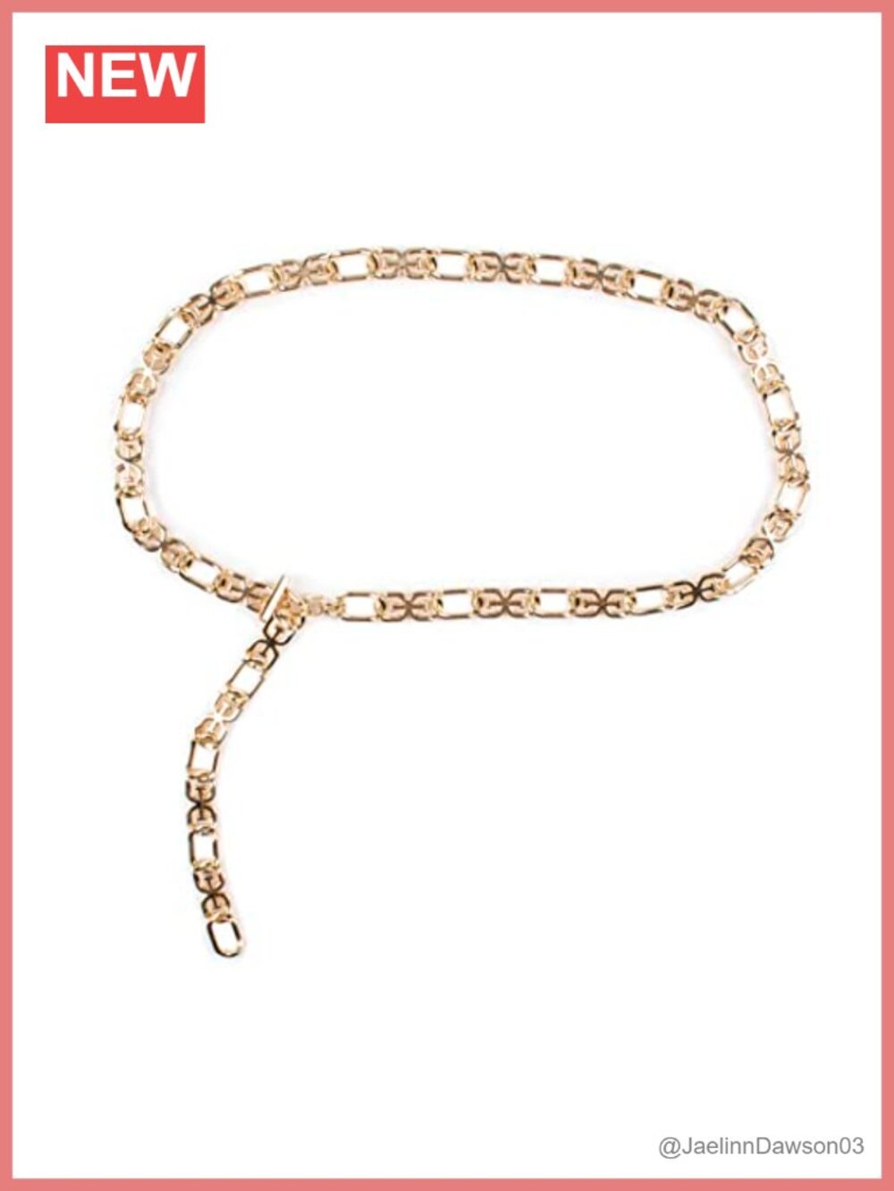 Chain Link Belt Adjustable Logo T-Bar Waist Hip Designer